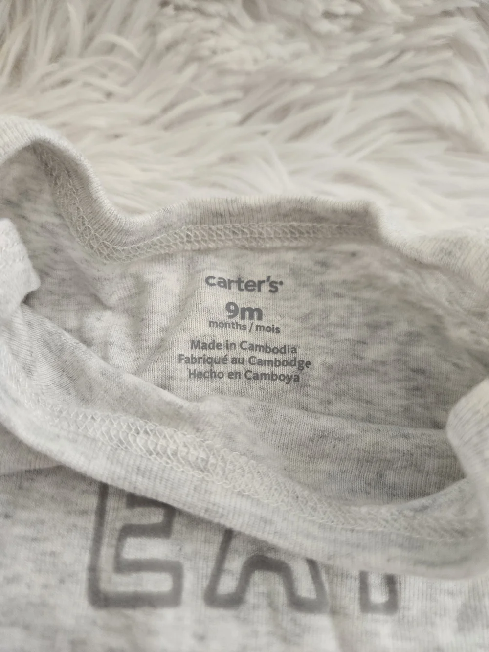Carter's Light Gray 'Eat Play Sleep Repeat' One-Piece Footie